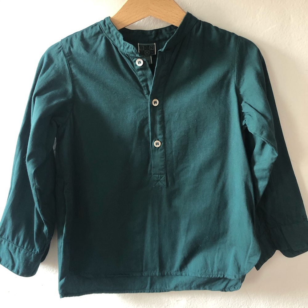 Bonton Teal Cotton Shirt